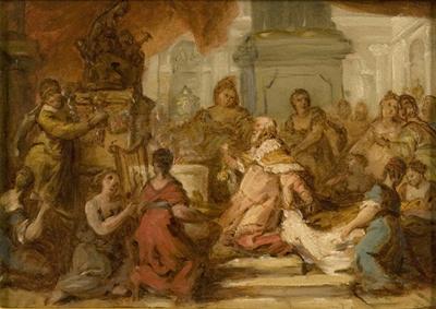 Nicolas Vleughels Nicolas VLEUGHELS  The Idolatry of Solomon Sweden oil painting art